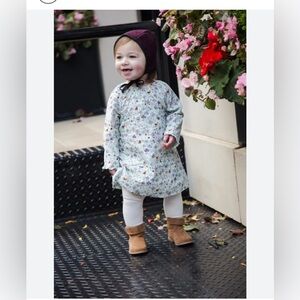 EGG by Susan Lazar Girls Floral Pinwale Corduroy Woodland Animal Print Dress 3